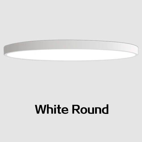 White Round Светодиодный потолочный светильник, современный панельный светильник, светильник для гостиной, спальни, кухни, поверхностное крепление, дистанционное управление - Цвет корпуса: White Round