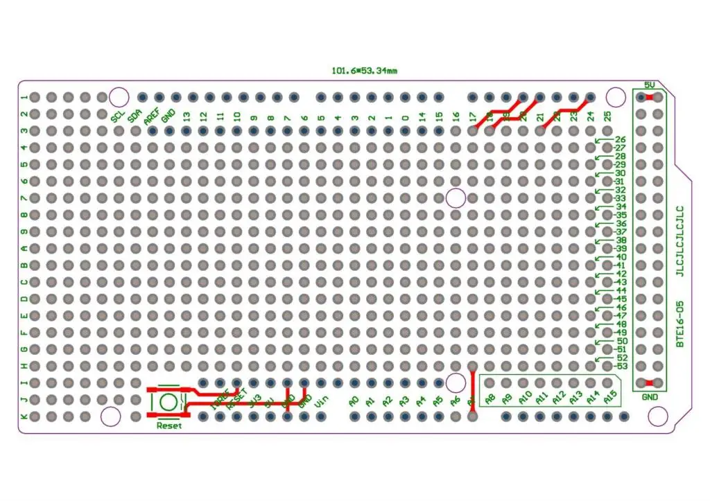 Прототип печатной платы для МЕГА 2560 R3 Щит DIY bte16-05
