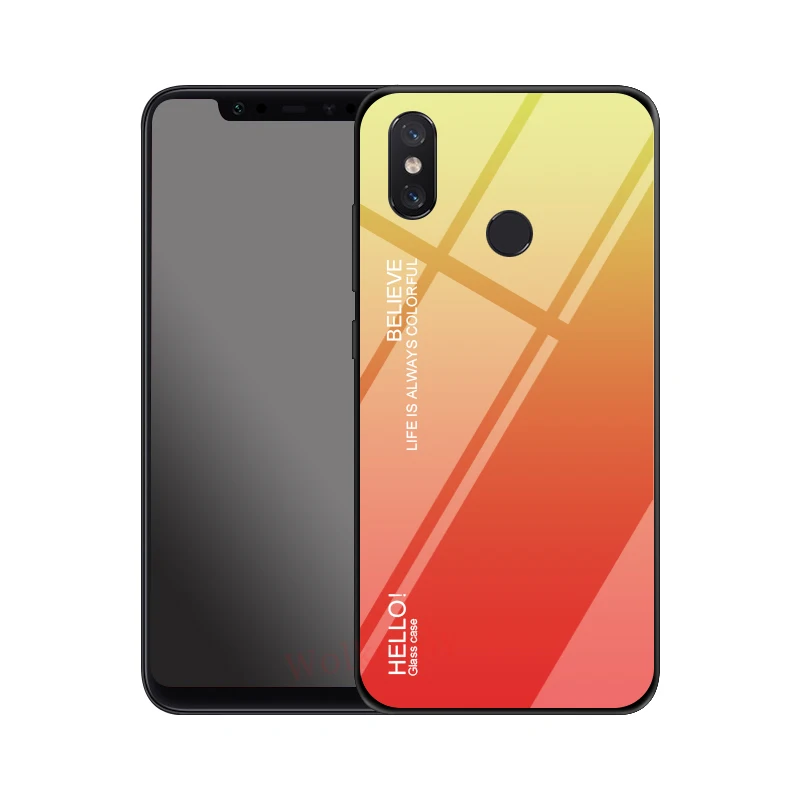 Градиентный чехол из закаленного стекла для телефона для Xiaomi mi 8 SE A1 A2 Lite Max 3 mi x 3 W красный mi 6A 5 Plus S2 на Red mi Примечание 7 5 6 iPad Pro 4X чехол