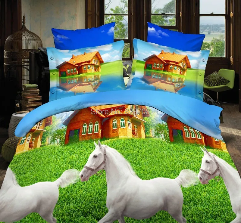 Free shipping Fashion classic brand 3D Bedding 4pcs pure cotton satin bedding set /comforter set/ duvet cover bed sheet C66 |