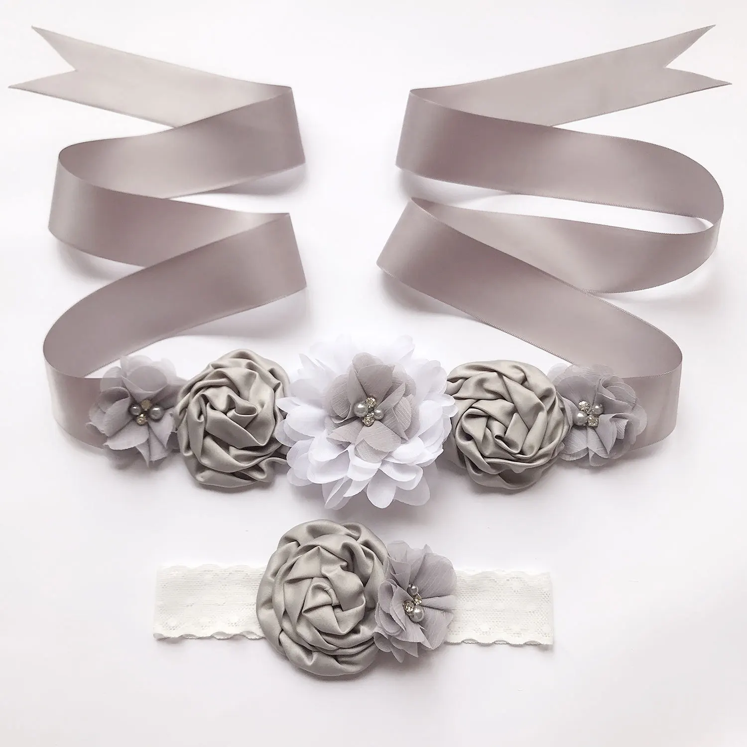 Hot Sale Flower Girl Dress Belt Child Photography Pregnant Woman Photo Retro Bride Bridesmaid Girdle Cross-border | Детская одежда и