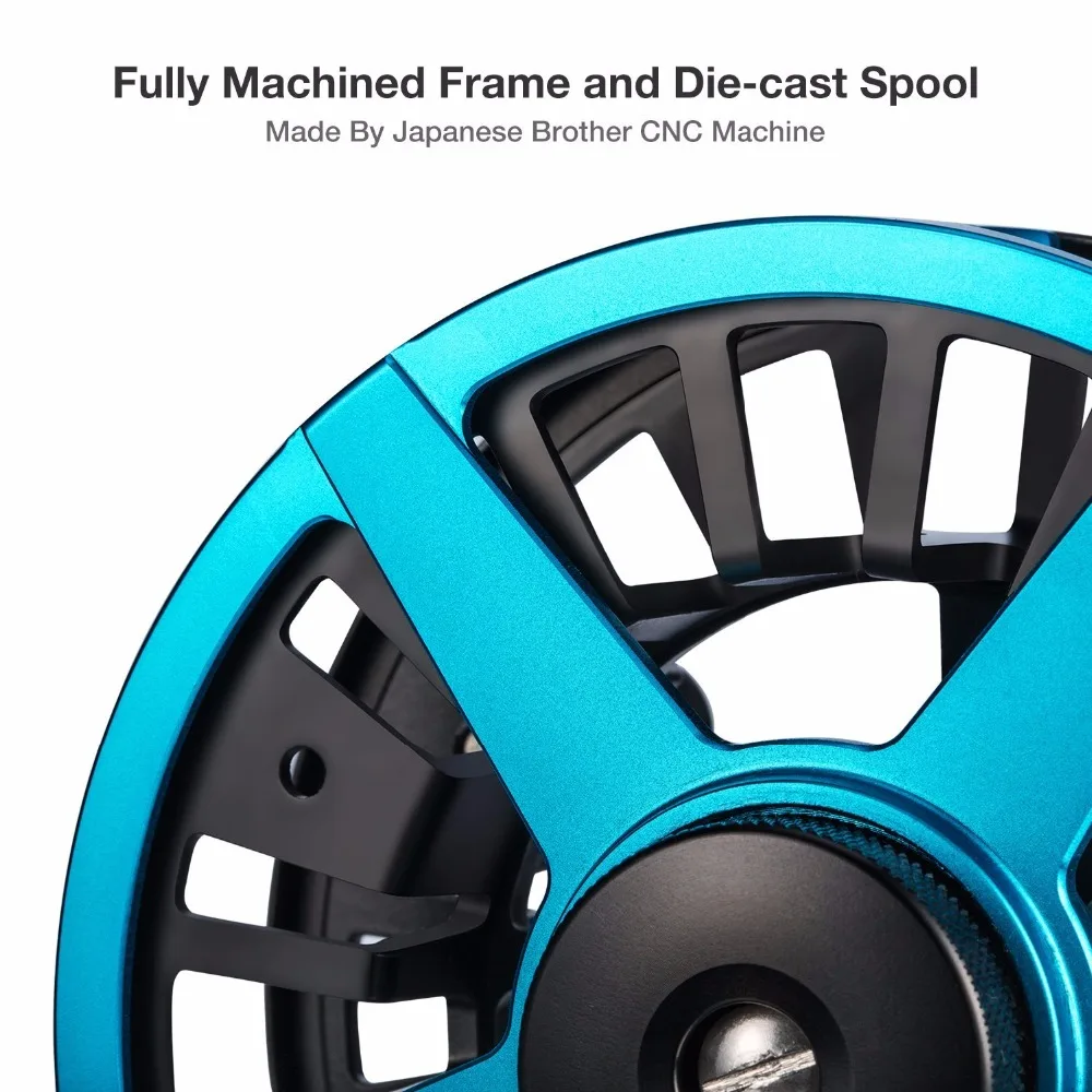 Piscifun AOKA Aluminum 3/4 5/6 7/8WT Fly Reel Mid-arbor Cork Disc Drag System Oversized Handle Fly Fishing Reel