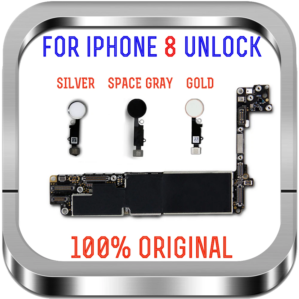 64 Гб/256 ГБ разблокированная icloud оригинальная материнская плата для Iphone 8 с/без touch id
