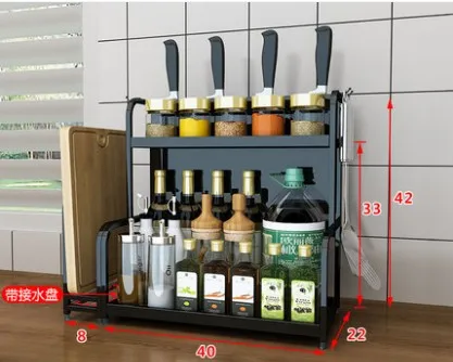 2 Layer L40cm 2 слоя 3 слоя из нержавеющей стали кухонная сушилка над раковиной бытовой держатель для хранения сушилка для посуды Полка Органайзер - Цвет: 2 Layer L40cm