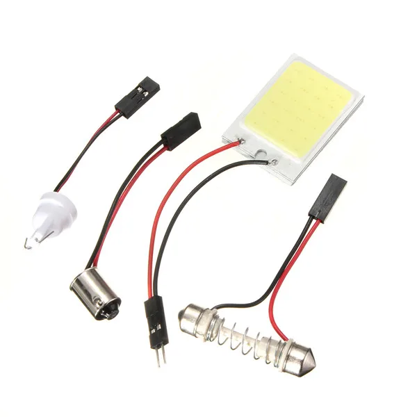 Big Promotion T10 24 SMD COB LED Panel Super White Car Auto Interior Reading Map Lamp Bulb Light Dome Festoon BA9S 3 Adapter 12V |