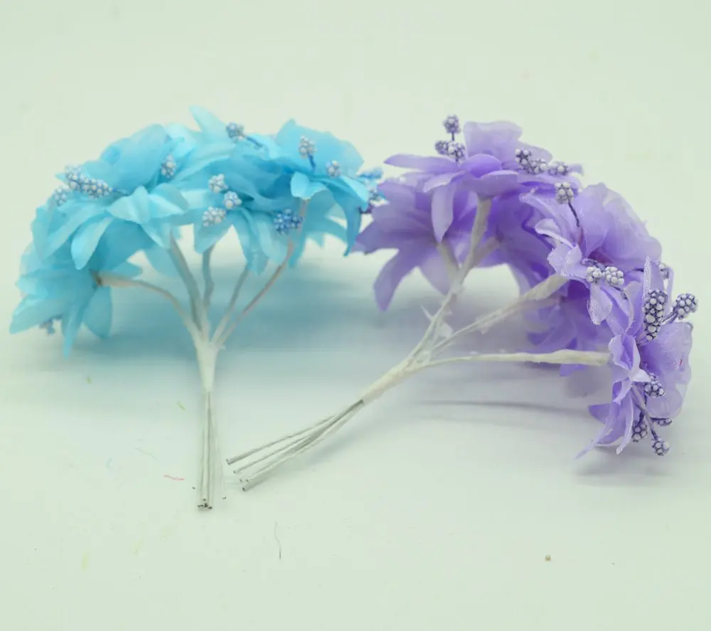 6 шт. Шелковый стемен для дома свадьбы рождественского декора гибридные