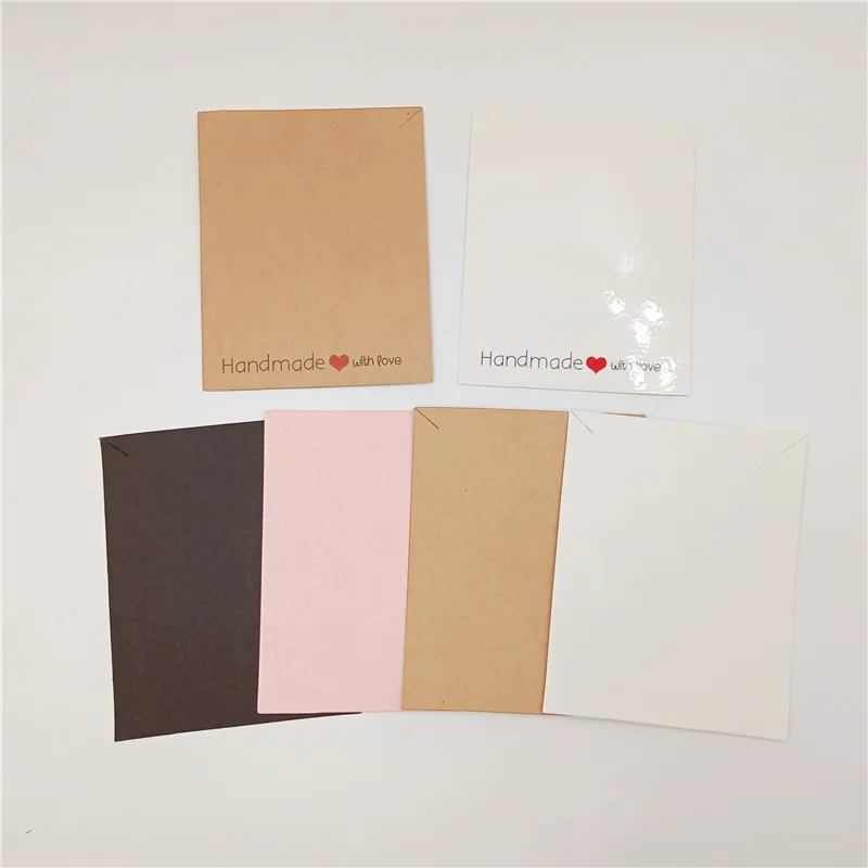 

100Pcs/Lot Necklace Paper Display Card Handmade Jewelry Packaging Accessory Fixed Multiple Patterns Rectangular 10x8cm Cards Tag