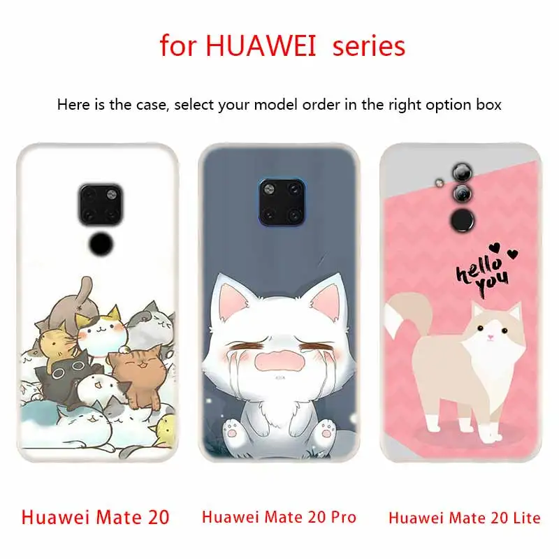 Новогодние подарки милый чехол с кошками мягкие силиконовые чехлы для Huawei Mate 10 Lite