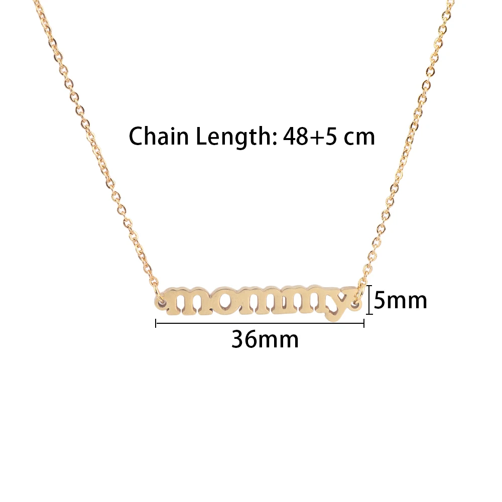 Новый стиль ожерелье с надписью Mommy золотой серебристый цвет нержавеющая сталь