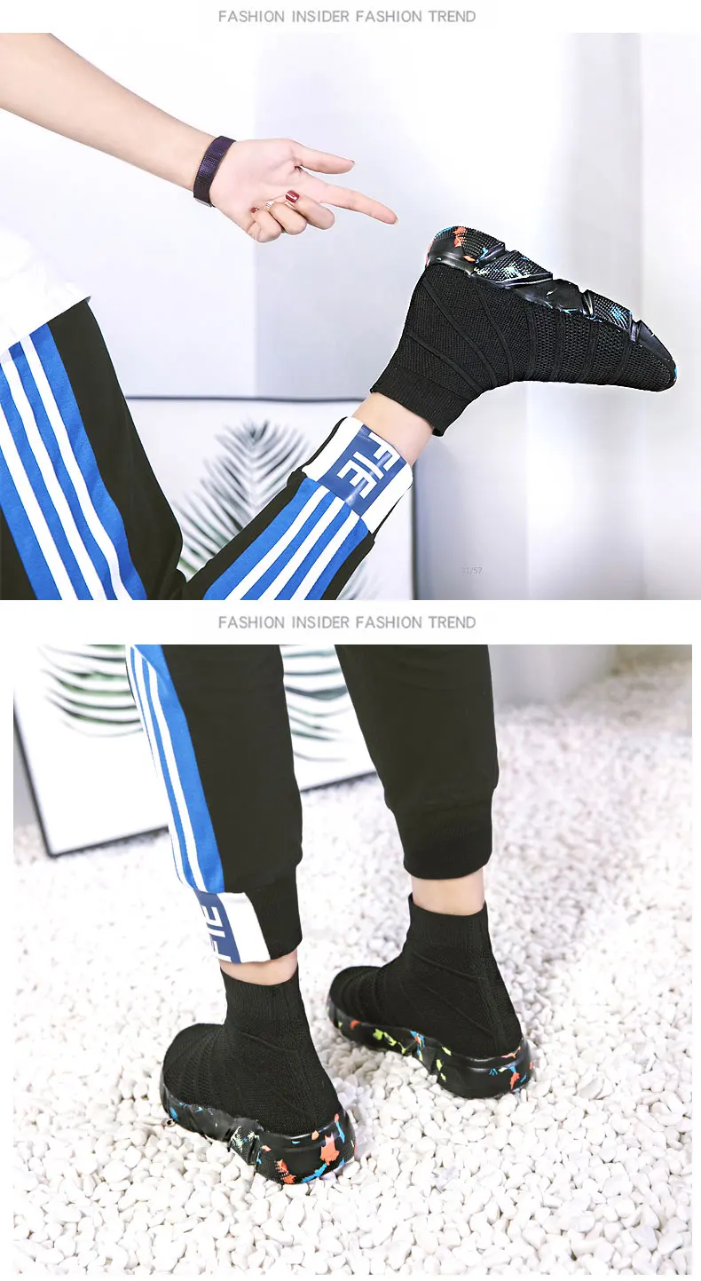 MWY Socks/обувь на плоской подошве; женские кроссовки из дышащего сетчатого материала; zapatillas mujer Deportiva; эластичная повседневная обувь для прогулки