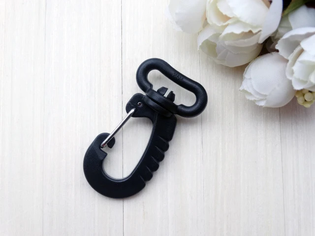 1000 unids/lote de correas de 3/4 ", gancho giratorio de pl&aacute;stico para llavero, mochila, hebilla de cintur&oacute;n, negro-2