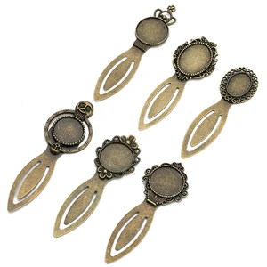 5 шт., античная бронза, Винтажная закладка, основа для кабошона, фоторамка для кабошона 20 мм