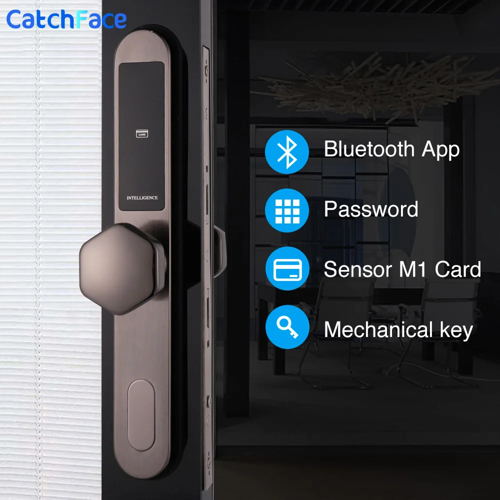 

Electronic Digtial Lock, WIFI APP Keyless digital Safe Lock Door Smart Card Keypad Password Pin Code Door Lock with 7 Different