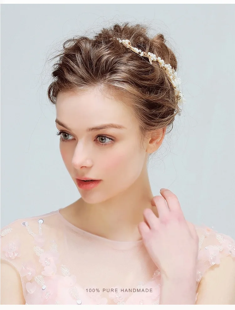 Leliin винтажная Свадебная подвенечная невесты жемчуг кластера Кристалл гибкие