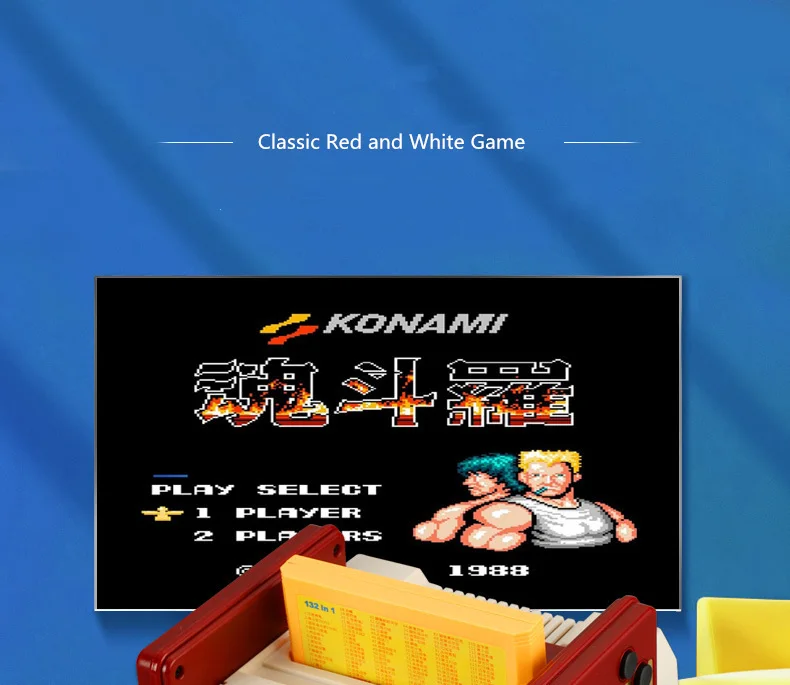Продукт, классическая красная и белая игровая консоль, чтобы отправить 132 в 1, игровая карта для семейной игровой консоли, поддержка падения
