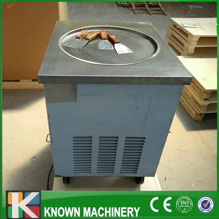 

Commercial Single Round Pan 450mm Soft Fried Ice Cream Roller Machine Ice Cream Roll Fryer Machine