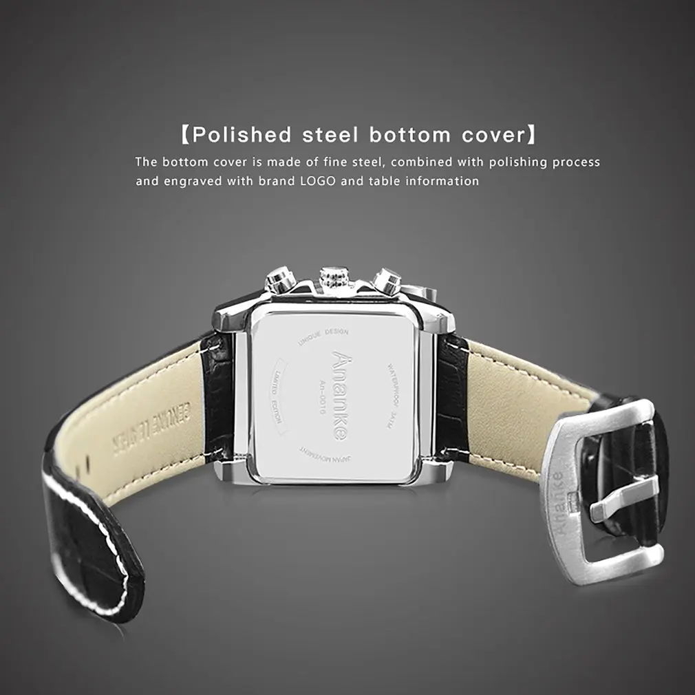 Ananke Для мужчин эксклюзивная кожаный ремешок Повседневное кварцевые часы