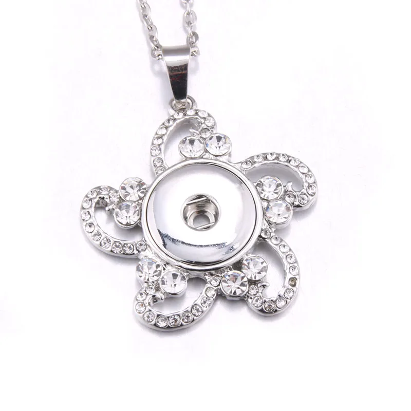 Бум жизни украшения с кнопкой из металла Стразы Кнопки ожерелья 18 мм Оснастки