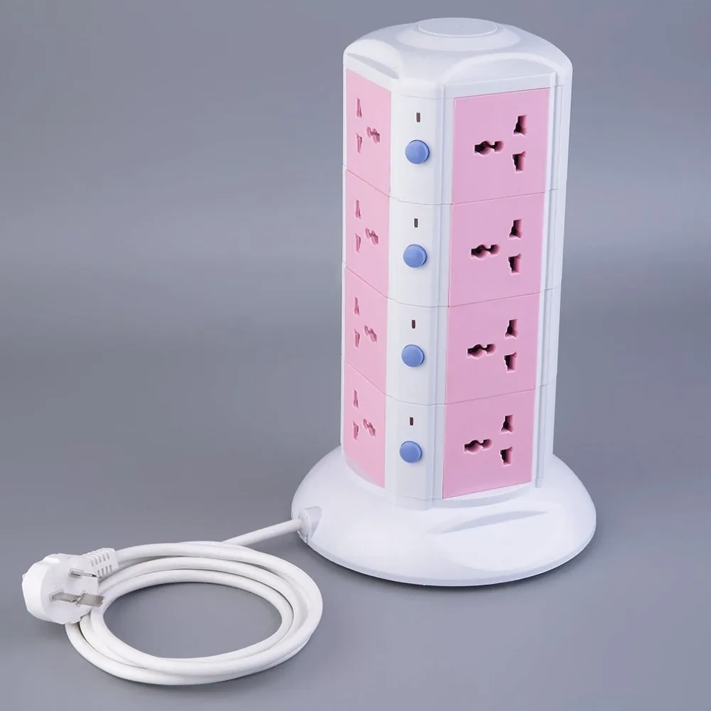 Вертикальный 4 слоя розетка ЕС Стабилизатор напряжения Мощность доска индикатор