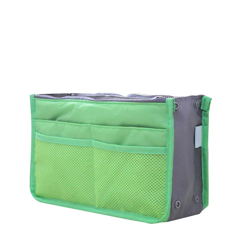 green Женская косметичка, органайзер, сумка, двойная молния, косметичка, портативная, многофункциональная, для путешествий, с карманами, сумочка - Цвет: green
