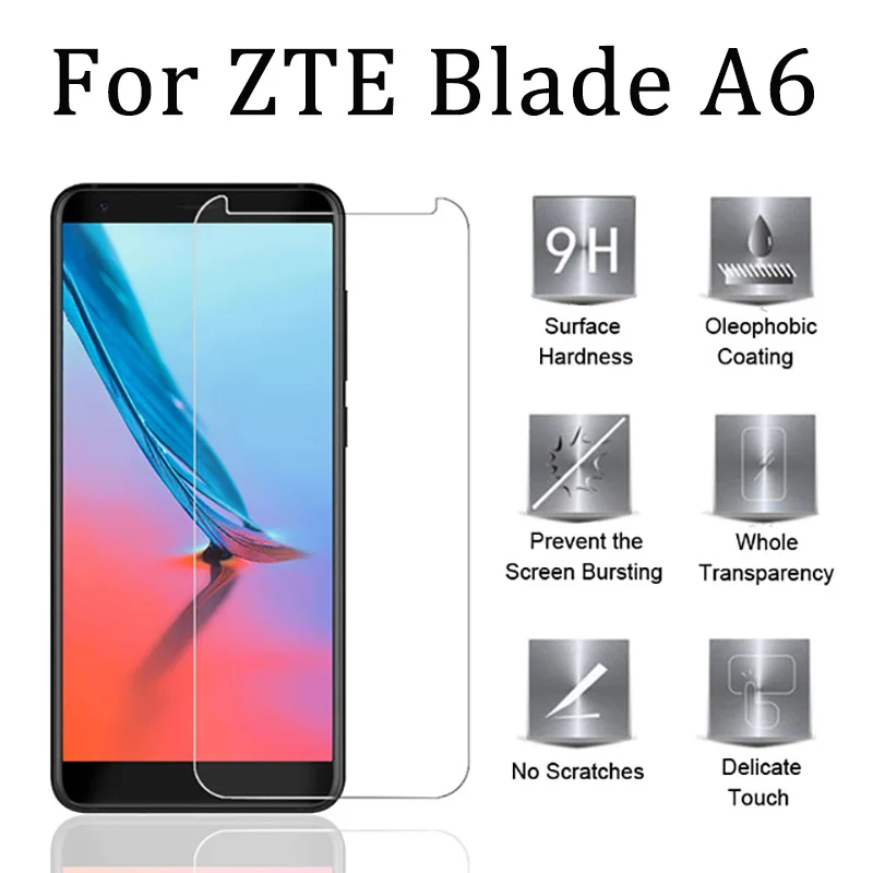 Чехол из закаленного стекла для ZTE Blade A6 Защита экрана A 6 6A 2.5D стекло Антибликовая