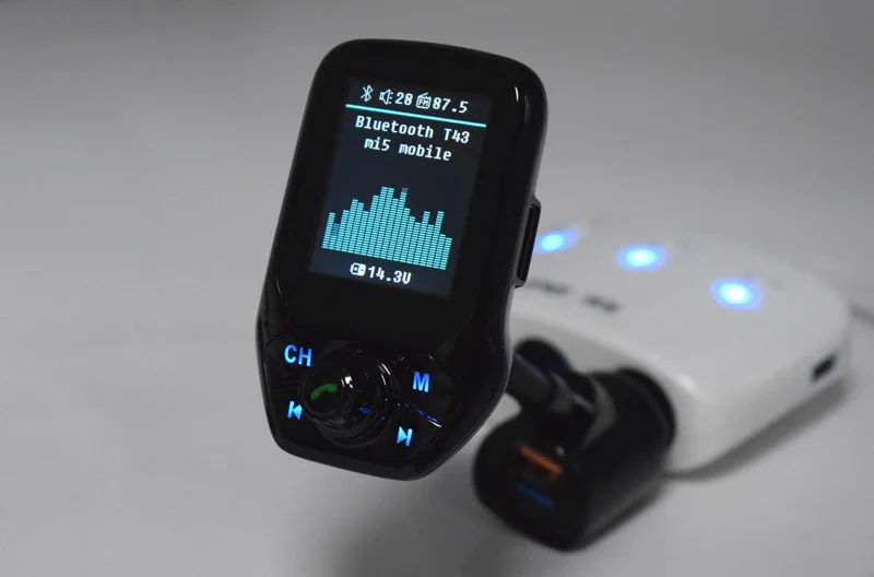 AGETUNR 1," TFT дисплей Bluetooth автомобильный комплект громкой связи QC3.0 Быстрая зарядка fm-передатчик MP3 плеер USB Flash TF AUX вход/выход