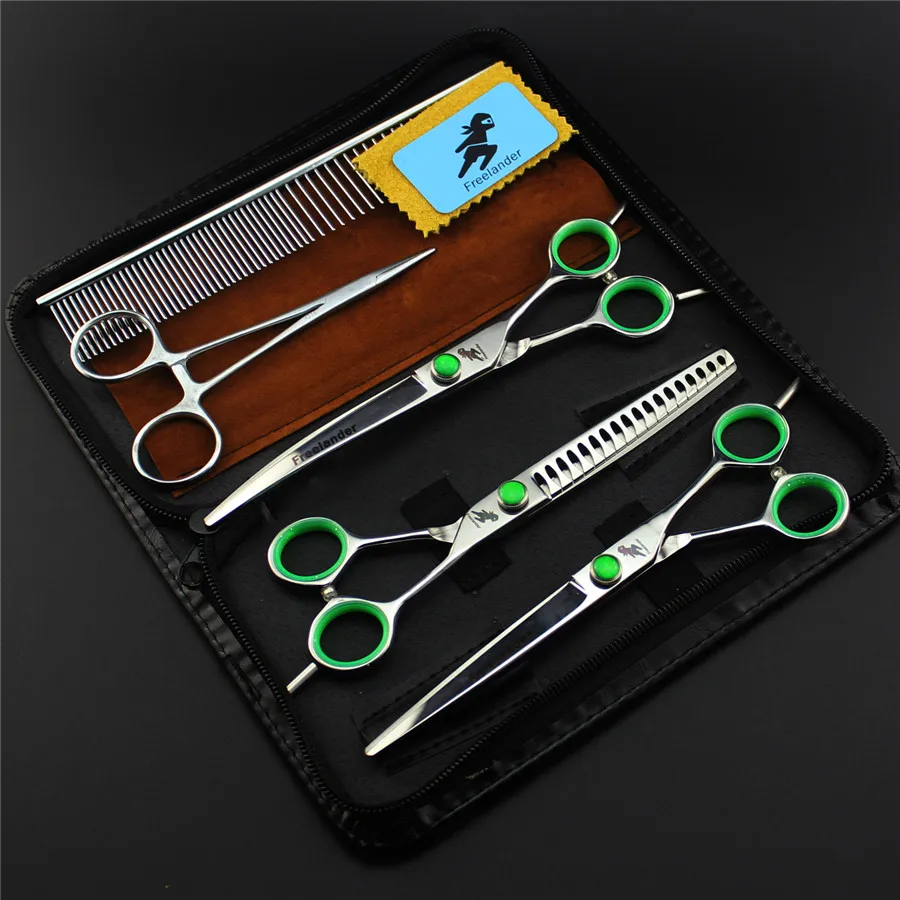 Высокое качество 7 &quotProfessional Pet Ножницы Уход за собакой ножницы набор резка и
