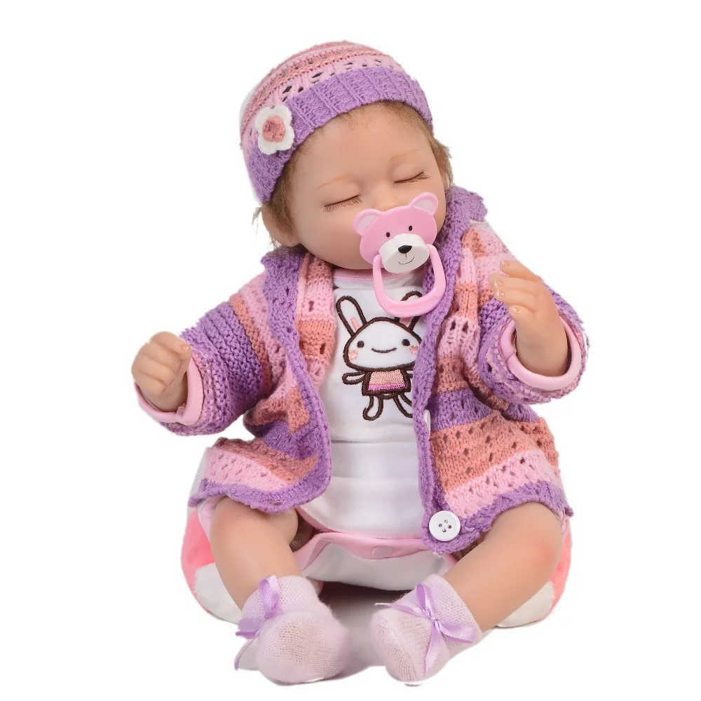Реалиста спальный 17 дюймов принцессы Reborn Baby Doll силиконовые виниловые куклы