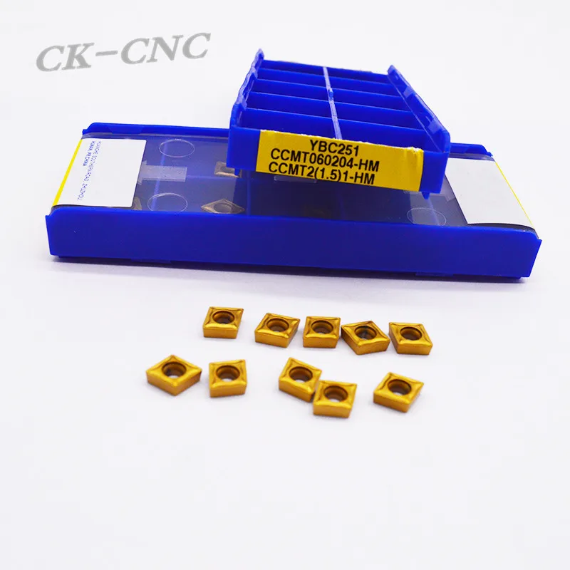 10 шт. CCMT060204 HM YBC251 CCMT2 (1 5) 1 токарный станок с ЧПУ инструмент лезвие вставка наружное