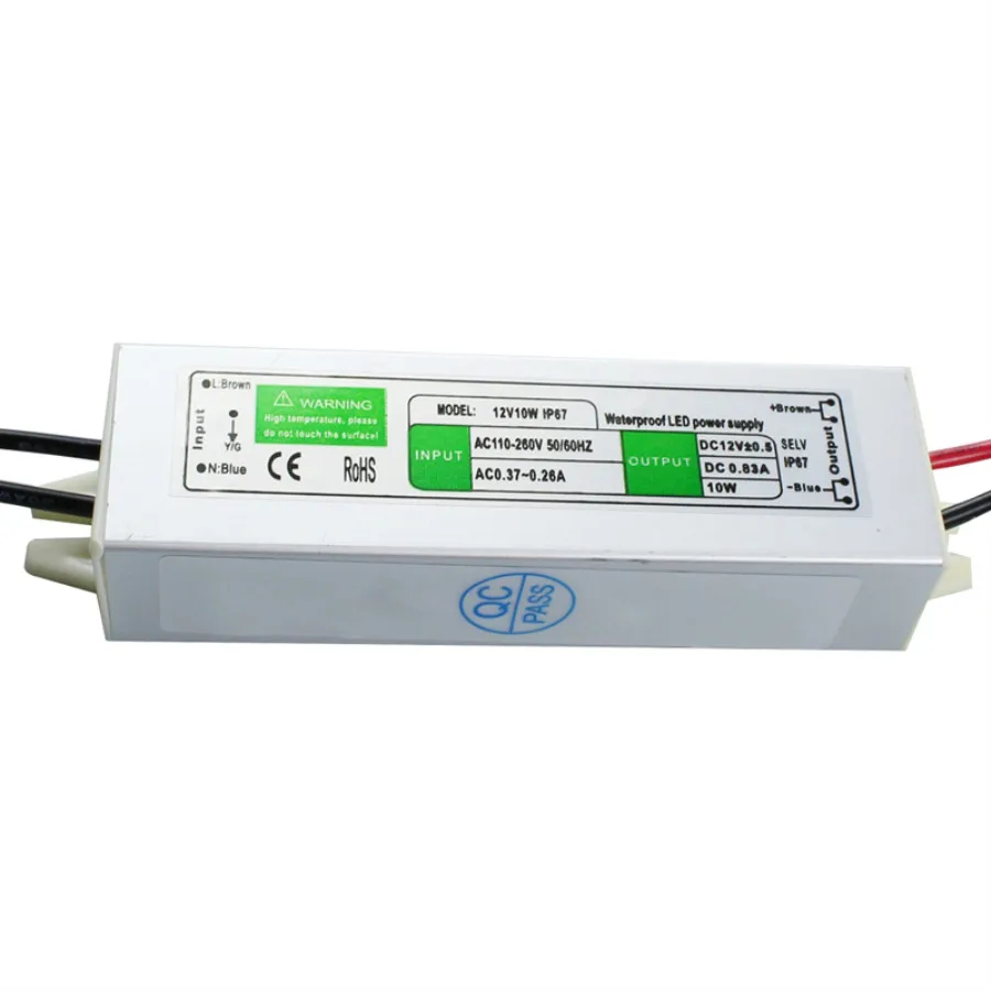 DC12V 10 Вт IP67Waterproof светодиодный драйвер Питание Алюминий трансформатор сплава