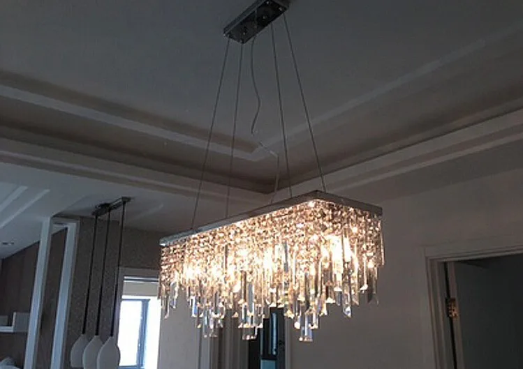 

Modern brief style rectangular dinning room crystal pendant lights L800*W200*h1000mm