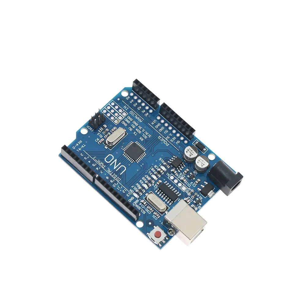 Для Arduino UNO R3 CH340G MEGA328P чип 16 МГц ATMEGA328P-AU макетная плата интегральные схемы комплект чехол+ USB кабель