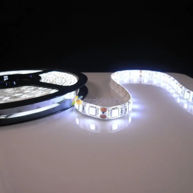 10 шт. 12 В постоянного тока 5 м 5050 SMD 60 светодиодный одов/м s холодная белая