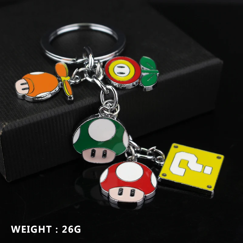 Super Mario Bros Фигура игрушки цепочка для ключей из металлического сплава Марио Луиджи гриб ключ подвеска брелок украшения для Детский подарок