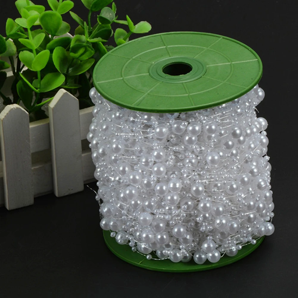 Жемчужная Нить 60 м нить белого жемчуга Свадебный венок Diy Craft люкс украшение для