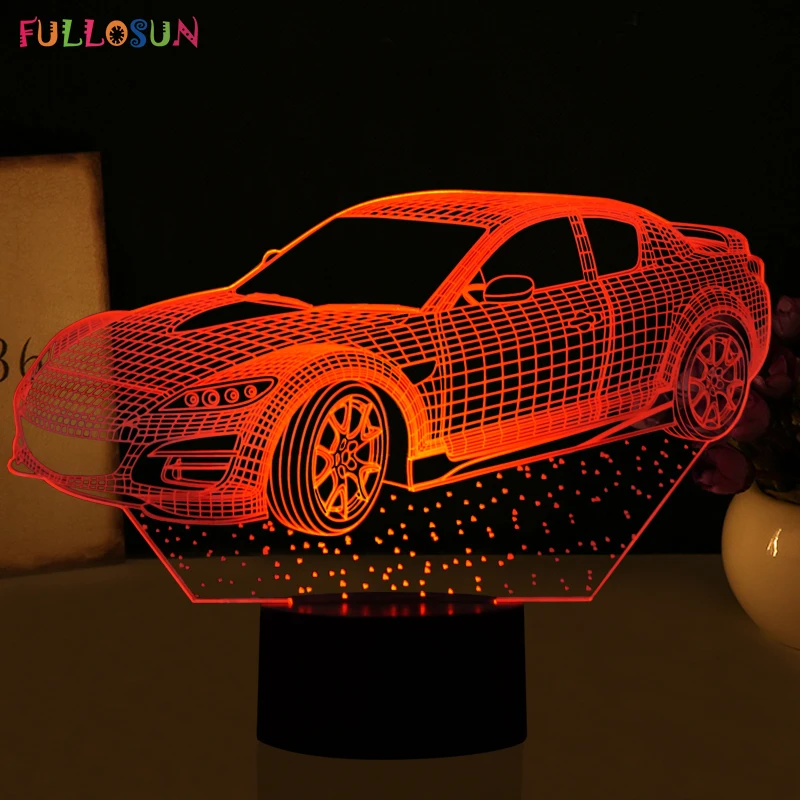 5 В USB Мощность 3D LED визуальный индикатор 3D водить автомобиль модели Ночные светильники с нескольких цветов нажатием кнопки, лампы как детская Игрушечные лошадки огни