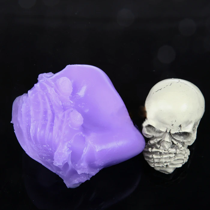 

Halloween Skull Candle Mold Cover Mouth Skulls Soap Cake Mold for Soap Making Silicone Moulds PRZY Aroma Stone Clay Resin