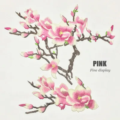 2 шт./компл. 3D розовая цветочная вышитая нашивка магнолии железная наклейка на