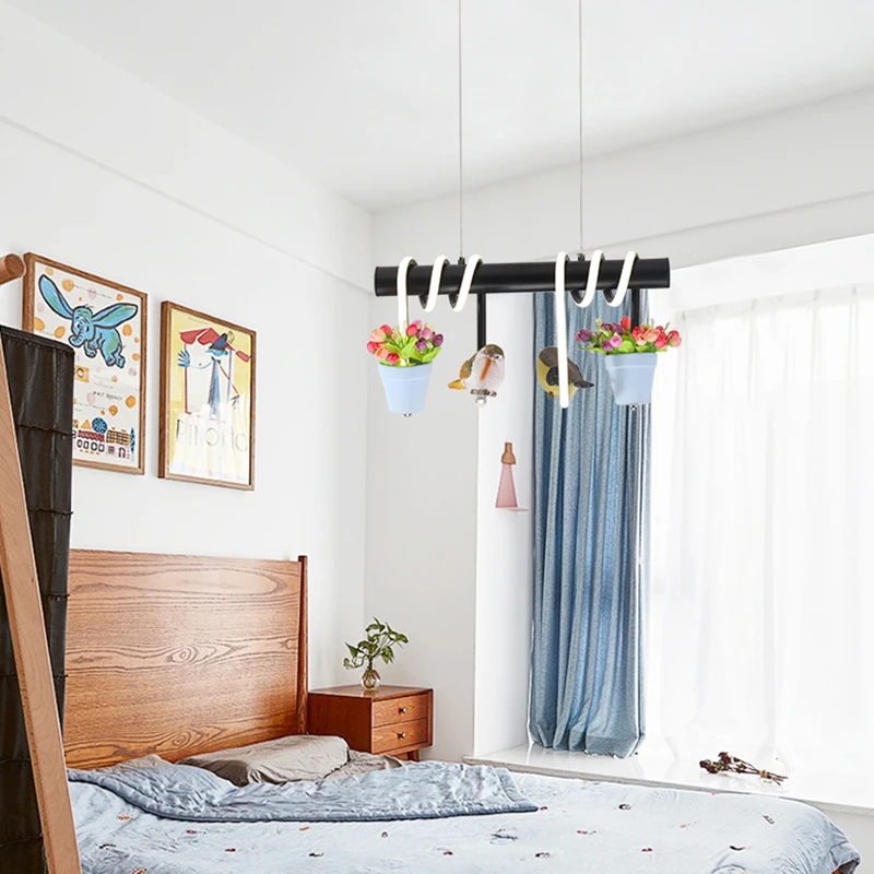 TRAZOS современные цветные птица Цветы и подвеска с плодами растений свет Модные