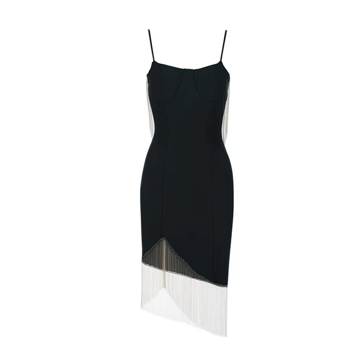 Asia-Pacific women's fashion dress 2019 summer new strap slim tassel halter sexy | Женская одежда