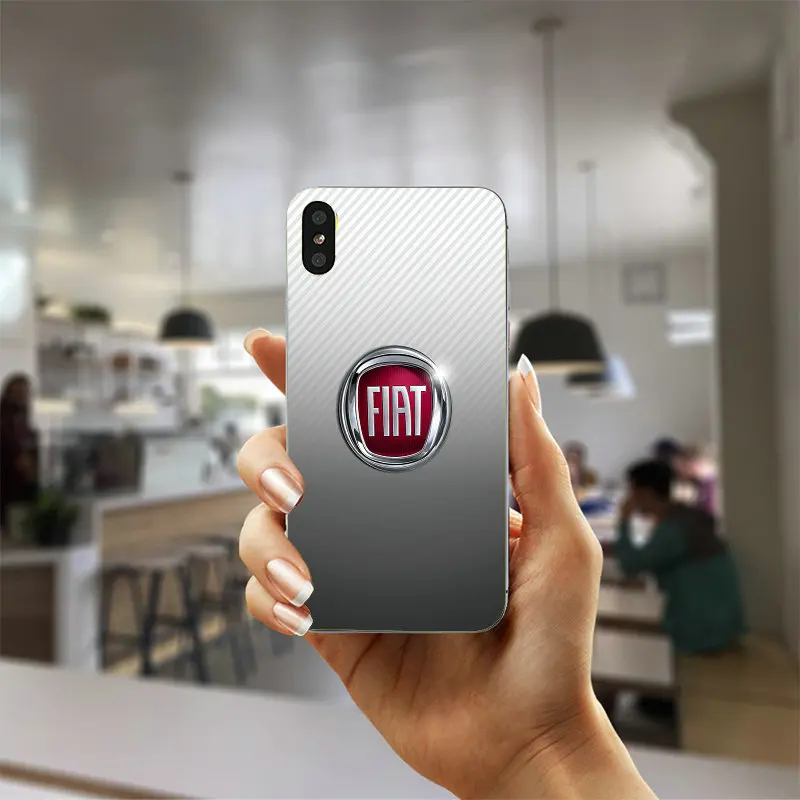 Горячая лого Fiat мягкий TPU силиконовый прозрачный мобильный телефон чехлы Чехол