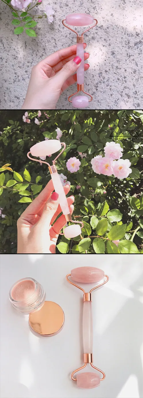 Rose Crystal роликовый массажер для похудения лица лифтинг инструмент натуральный нефрит массажный ролик для лица камень массаж кожи красота уход набор коробка