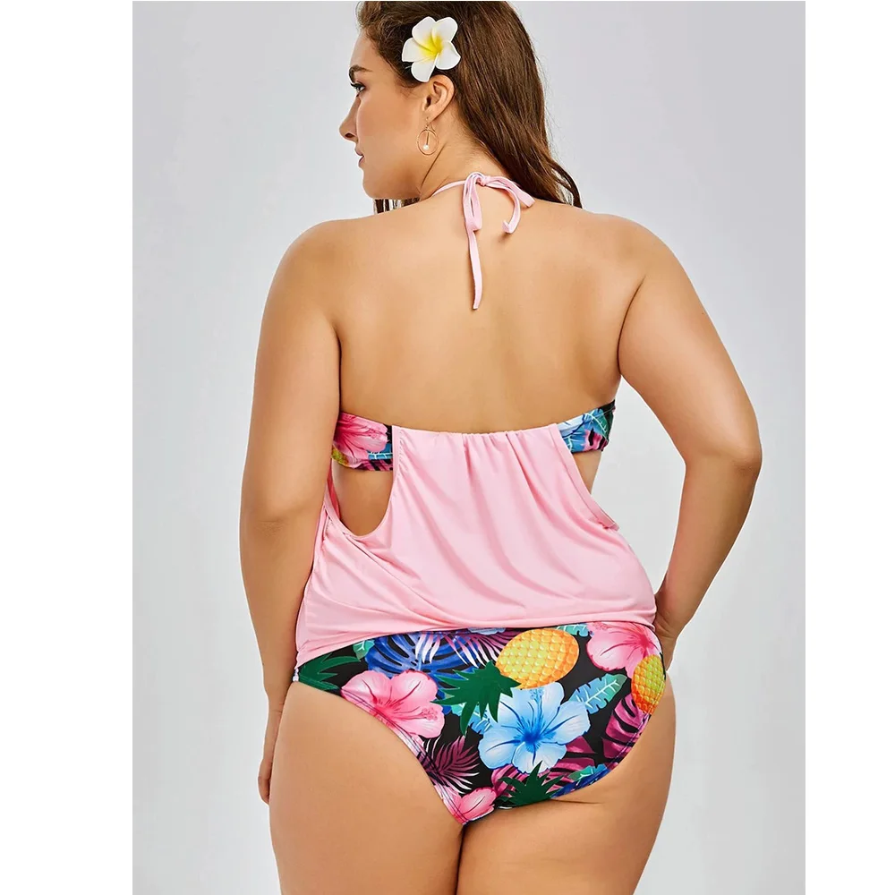 FS ананас цветочный бандо Бикини треугольный Пуш Ап Танкини больших размеров