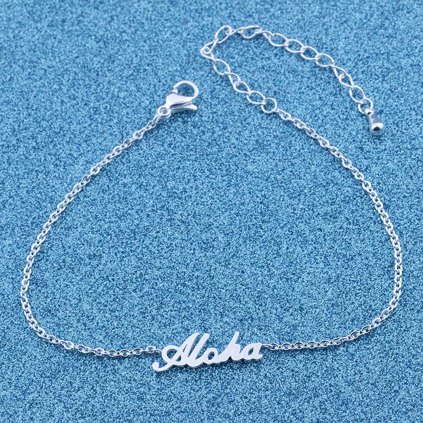 Нержавеющая сталь минималистский Aloha Браслеты для Для женщин себе браслет