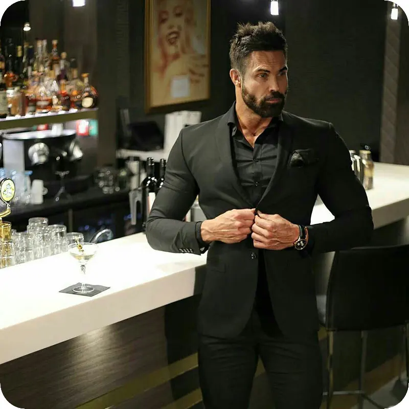 Latest Coat Pant Designs Black Men's Classic Suits Man Blazers Jacket Casual Business Tuxedo Custom Made Custume Homme 2Piece | Мужская