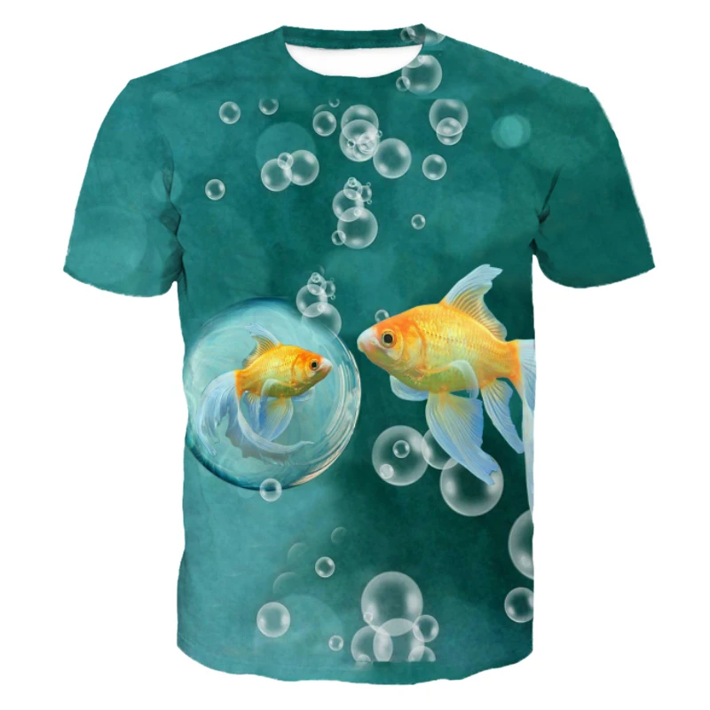 Крутая модная 3D Футболка с принтом рыбы уличные Веселые Топы И Футболки для