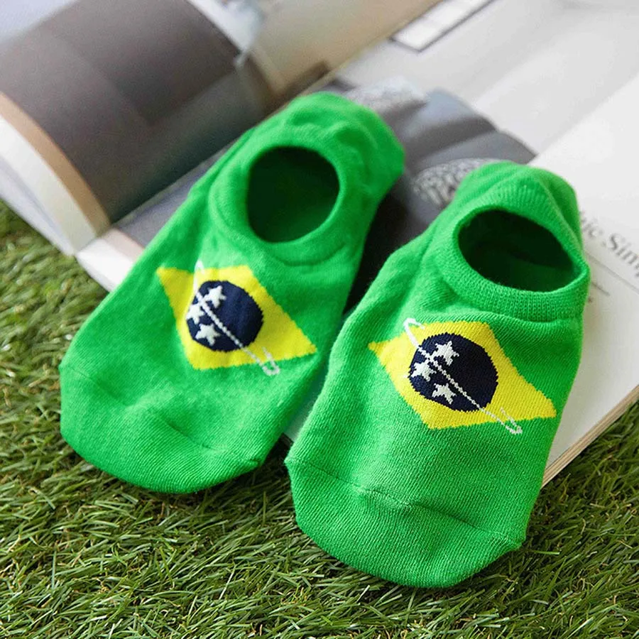 [EIOISAPRA] принт с национальным флагом забавные Женские носочки милые Креативные