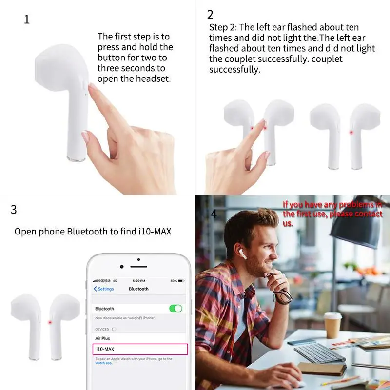 I10 Max наушники-вкладыши TWS Bluetooth наушники Беспроводной наушники-капельки со стерео
