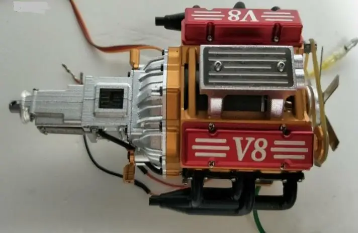 3 скоростная коробка передач V8 двигатель для 1/14 RC Tamiya Actros тягач прицеп BENZ SCA