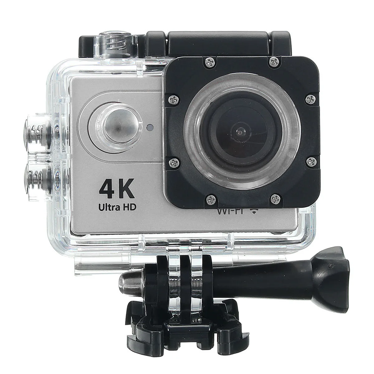 Серебристый U ltra HD 4K экшн-камера, Wi-Fi, видеокамера, 170 градусов, Спортивная камера, 2 дюйма, водонепроницаемая Спортивная камера pro 1080 P, 30 кадров в секунду - Цвет: Серебристый